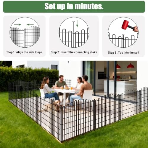 10 panels no dig decorative garden fence, dog, package contents