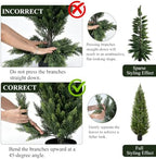 5ft artificial topiary trees with black planter, tall, side view