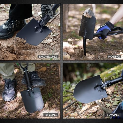 redcamp 23" military folding camping shovel, tri-fold survival on a desk or shelf