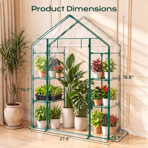docred indoor greenhouse with grow light, 4-tier mini, package contents