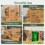 aoxun air conditioner fence, 3-panel wood privacy screen, package contents