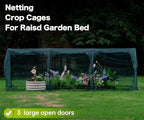 poray large 12.3x4ft tunnel plant netting cover,4.1ft tall showing dimensions