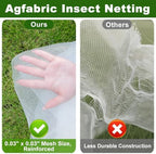 agfabric garden netting 9.8x 49.2 ft insect pest, side view