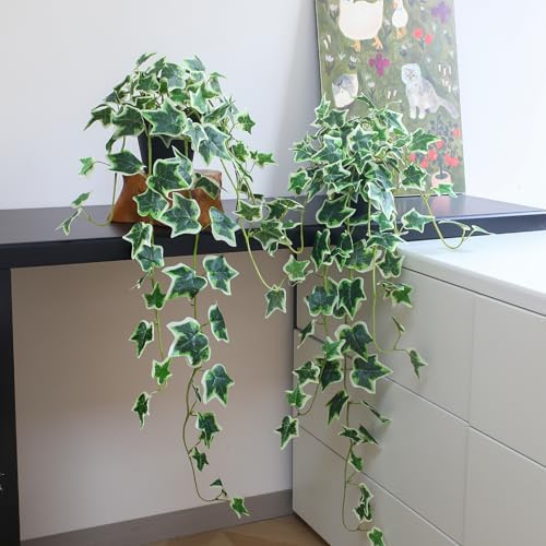 fake english ivy plants in pots set of showing dimensions