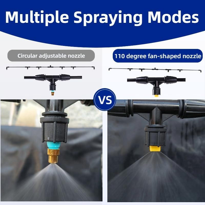 6-nozzle polyethylene boom wand, 7.5 ft atv sprayer, side view