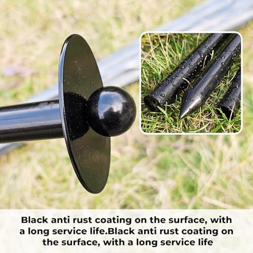 72 inch garden stake netting support, black heavy showing dimensions