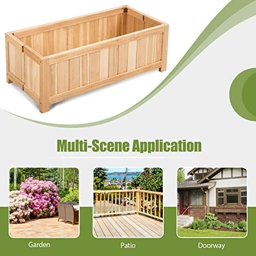 costway planter garden bed, folding planter box, 27.5", view 9