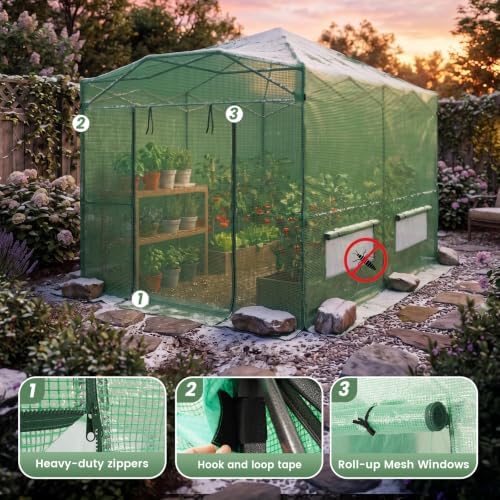 crown shades 12x8 pop up outdoor walk-in portable, package contents