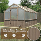 mupater 8' x 12' outdoors walk-in greenhouse, wood on a desk or shelf