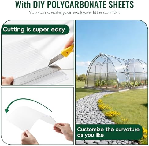 evereco 6 pcs greenhouse panel, 4'ft x 2'ft, front angle view