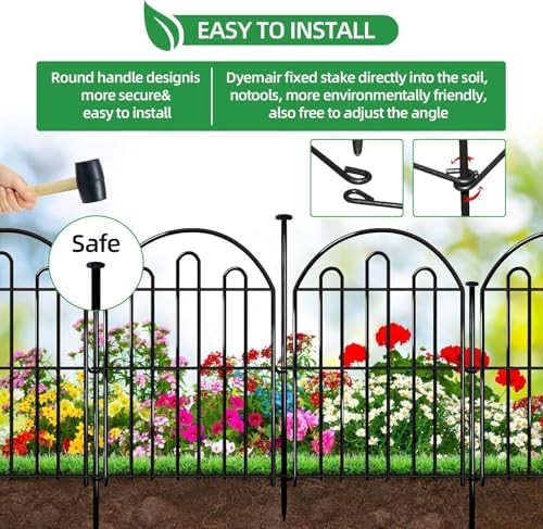 28ft in x 22in decorative garden fence, 26, close-up detail