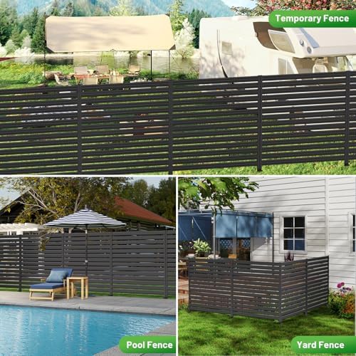 no-dig metal privacy fence screen, 60" h × on a desk or shelf