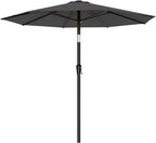 AreShark 9 FT Patio Umbrella for Outdoor, Outdoor Table Umbrella with Push Button Tilt and Crank, Outdoor Patio Umbrellas with 8 Sturdy Ribs for Market, Garden, Pool (Gray)