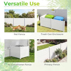 giantex no-dig air conditioner fence, 3 panels, 48''w shown in use