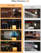 [12 pack] cloudy bay low voltage fence lights,12-24v shown in use