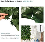 ecoopts expandable artificial laurel fence wall décor faux, front angle view