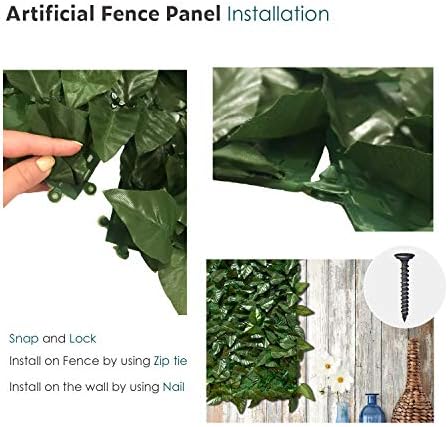 ecoopts expandable artificial laurel fence wall décor faux, front angle view