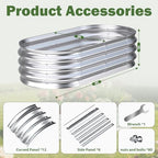 galvanized raised garden bed outdoor, 4x2x1ft(2pack) metal heavy showing dimensions