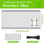 deer fence netting for garden, 5x100 ft temporary shown in use