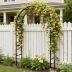thickened rustproof garden arch metal trellis for climbing shown in use
