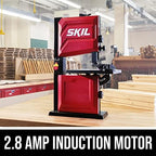 skil 2.8 amp 9 in. 2-speed benchtop band shown in use