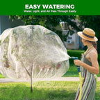 6.4'x6.4' fruit tree netting with 2-way zipper & shown in use