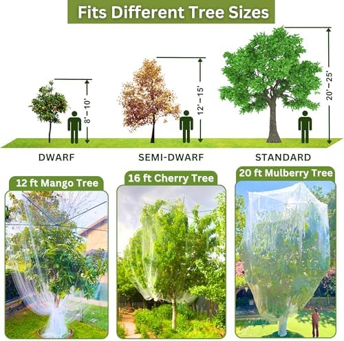 fiberx large fruit tree netting frame kit, 50x50 showing dimensions