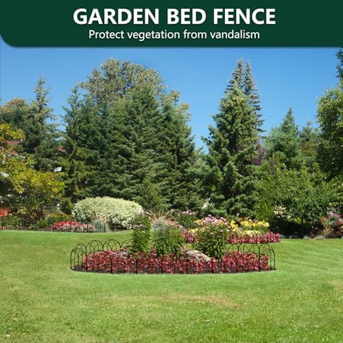 decorative garden fence, 27.3 ft no dig flower showing dimensions