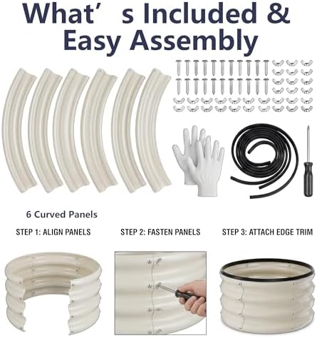 round galvanized raised garden bed kit, 3 pcs, view 9