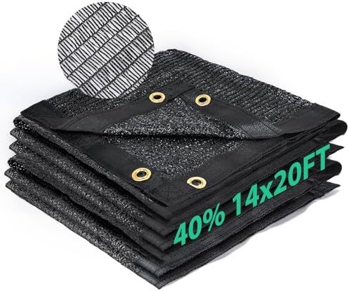 kesfitt 40% shade cloth 14x20 ft, breathable hdpe shown in use