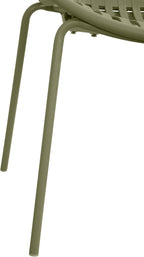 Christopher Knight Home Set of 2 Tita Modern Patio Outdoor Dining Chairs, Stacking Chair, Outside Dinner,Garden/Balcony/Poolside Stackable Accent Chairs,Metal Legs,Plastic Cutout Backrest, Green