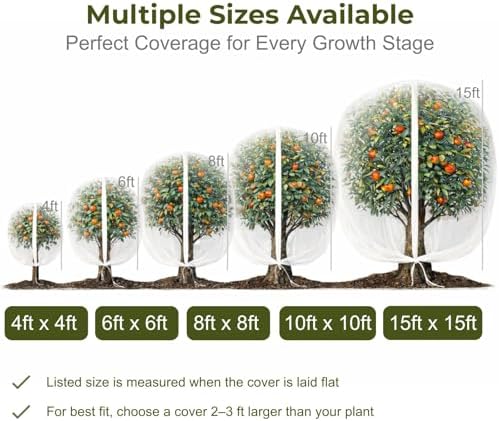 fruit tree netting cover with zipper & drawstring, view 9