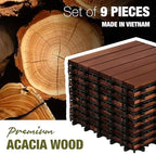 acacia wood interlocking deck tiles, patio & backyard, package contents