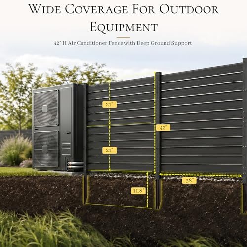 2 panel air conditioner fence, 42" h x shown in use