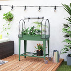outsunny raised garden bed with greenhouse cover, lockable, view 9