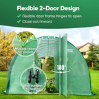 quictent 25x10x6.6ft tunnel greenhouse for outdoors with 2, close-up detail