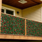 expandable fence privacy screen with artificial flower, greenery, view 9