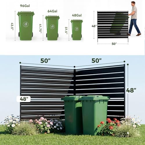 50"w x 48"h air conditioner fence, 2 panels shown in use
