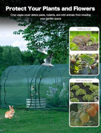 poray large 12.3x4ft tunnel plant netting cover,4.1ft tall, side view