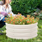 besebay 2-pack 2x1ft galvanized raised garden bed, outdoor shown in use