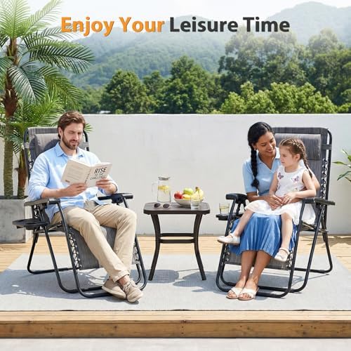 newbulig zero gravity chairs set of 4, folding shown in use