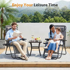 newbulig zero gravity chairs set of 4, folding shown in use