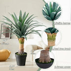 gray leaves artificial agave plant with 36 leaves showing dimensions