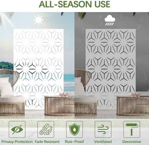 cofar metal privacy screen outdoor 72" h×44" w, side view