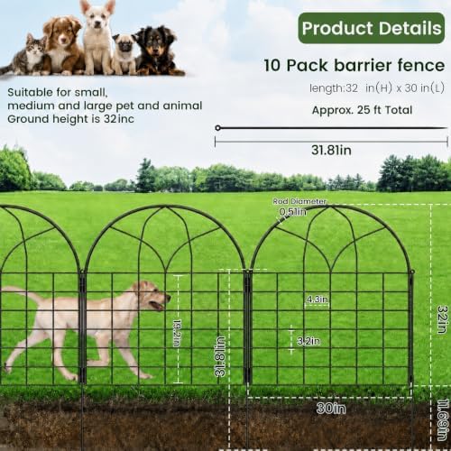 tall decorative garden fence, 25 ftx 32" h, close-up detail