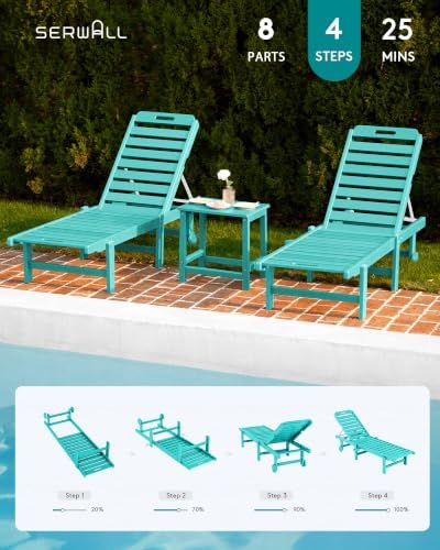 serwall hdpe outdoor chaise lounge with cup holder on a desk or shelf