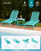 serwall hdpe outdoor chaise lounge with cup holder on a desk or shelf