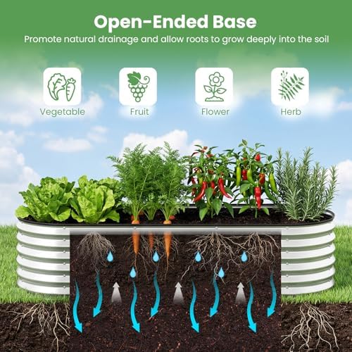giantex raised garden bed w/greenhouse cover, outdoor oval, package contents