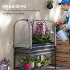 outsunny raised garden bed with cover and storage, package contents