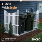 enclo huntersville privacy screen 2pk, white vinyl diy shown in use